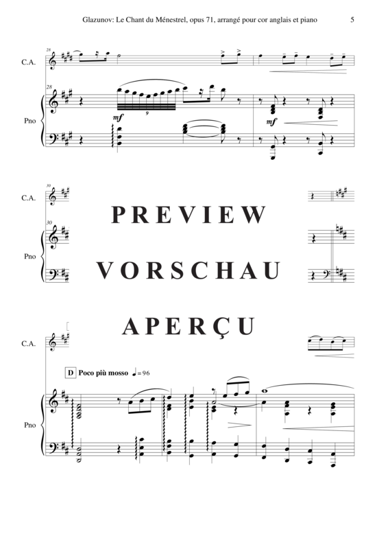 Produktgalerie: Seite 6 von 12 Le Chant du Ménestrel, Opus 71 , , (Englischhorn + Klavier)