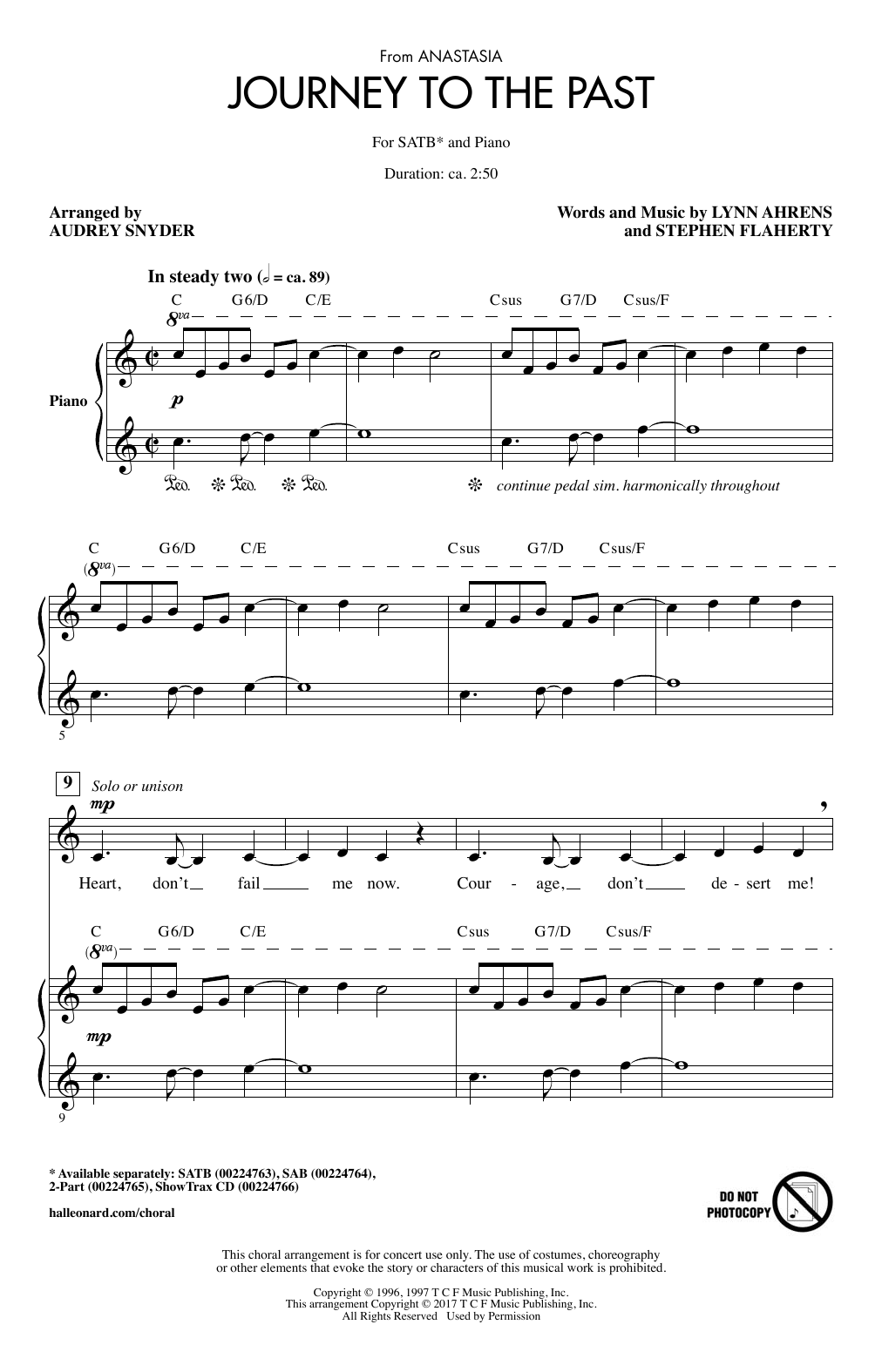 Produktbild zu: Journey To The Past (from Anastasia) (arr. Audrey Snyder)