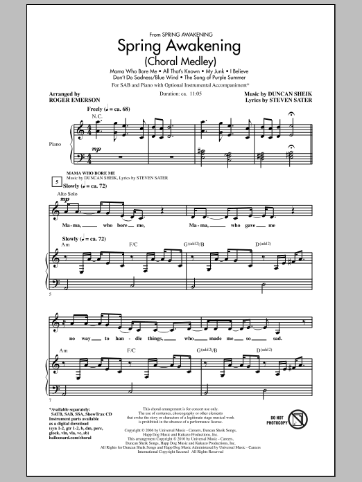 Produktbild zu: Spring Awakening (Choral Medley)