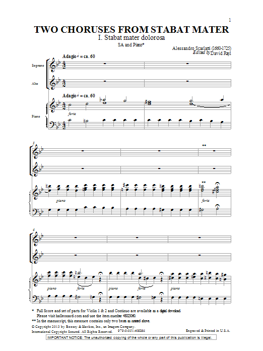 Product picture to: Two Choruses From "Stabat Mater"