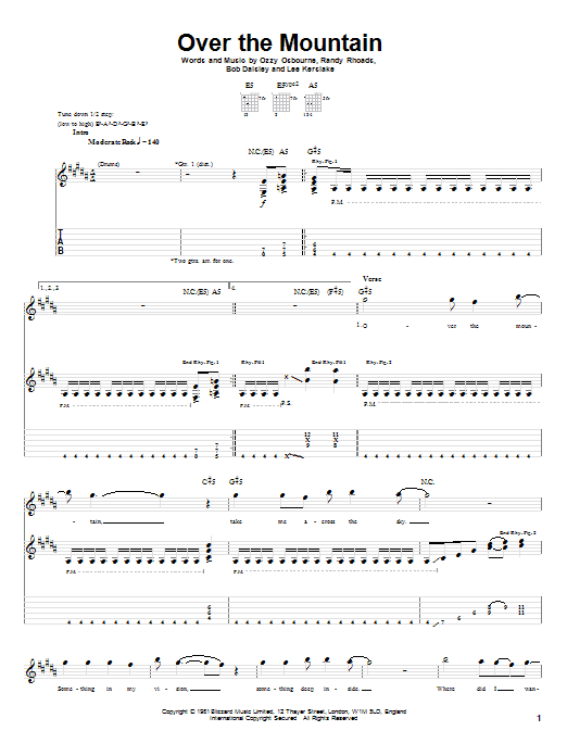 Produktgalerie: Seite 1 von 1 Over The Mountain, Ozzy Osbourne, Gitarre