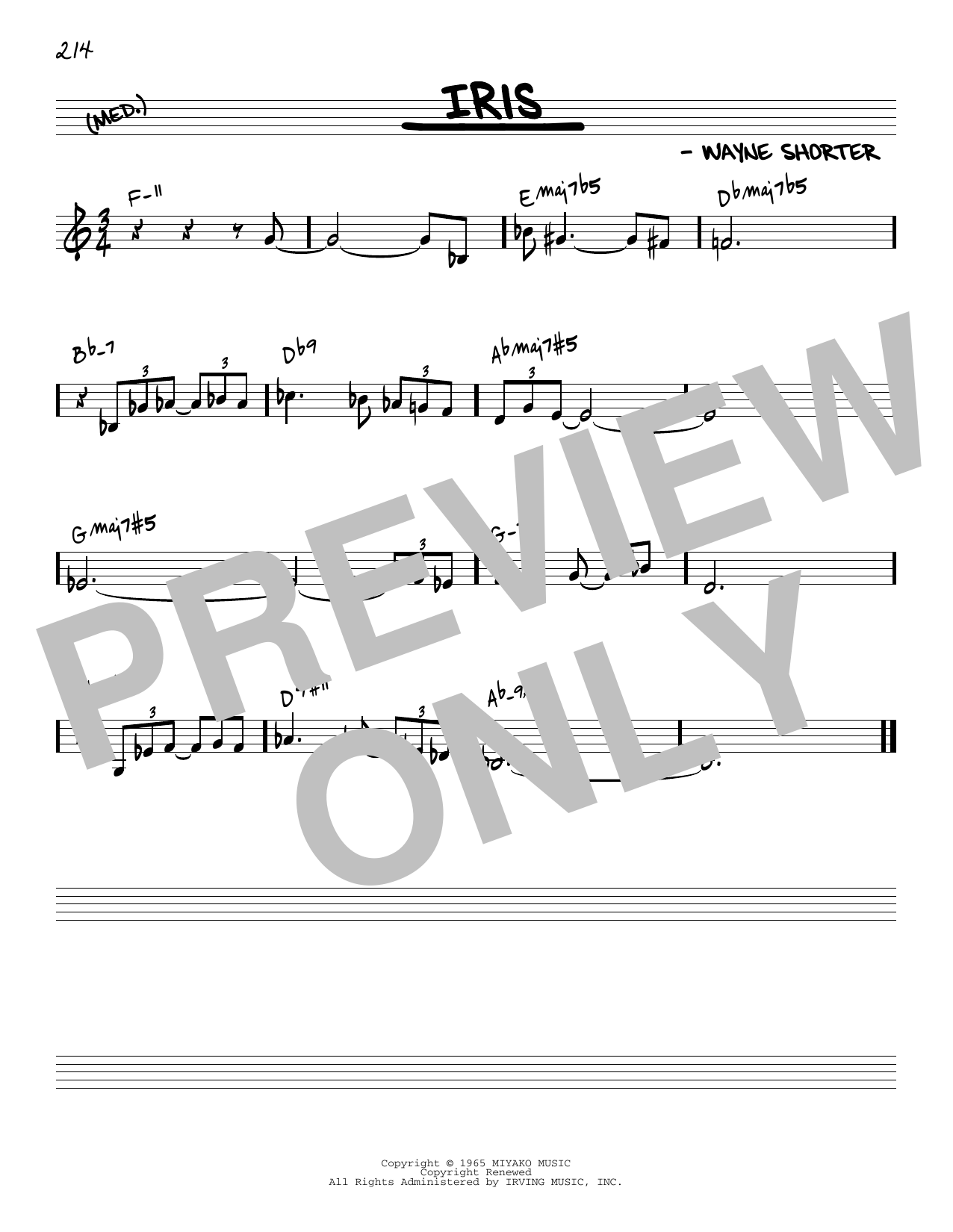 Produktbild zu:  Iris [Reharmonized version] (arr. Jack Grassel) - Wayne Shorter