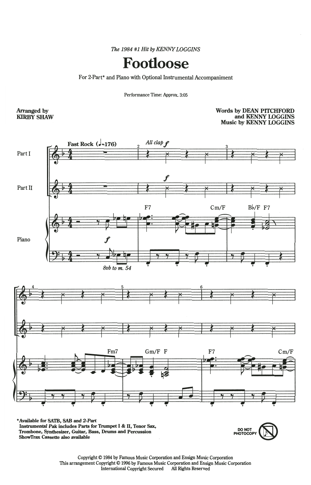 Product picture to: Footloose (arr. Kirby Shaw)