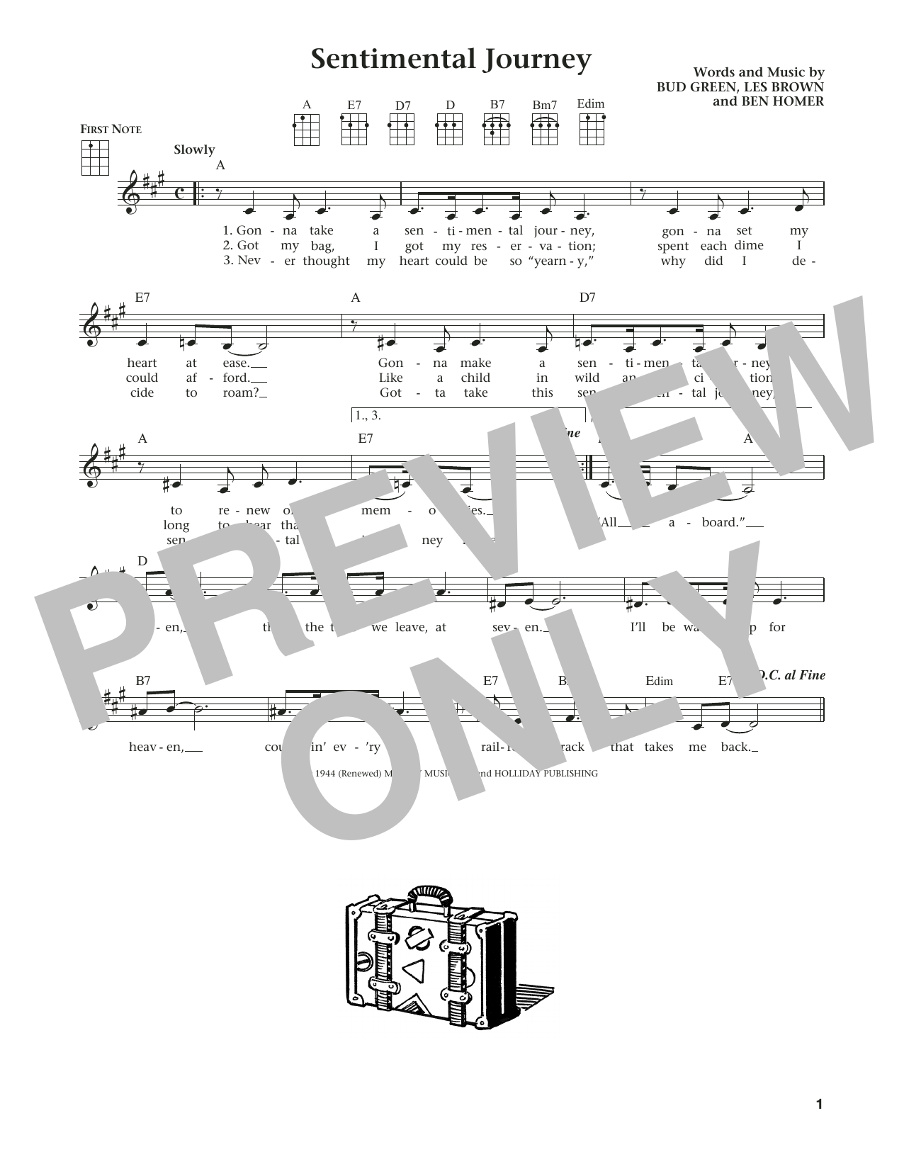 Product gallery: Page 1 of 1 Sentimental Journey (from The Daily Ukulele) (arr. Liz and Jim Beloff), Ben Homer