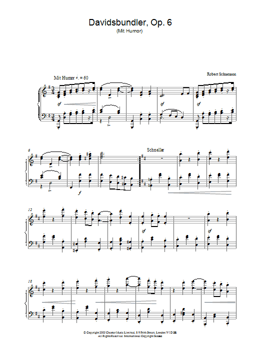 Product gallery: Page 1 of 1 Davidsbundler, Op. 6 (Mit Humor), Robert Schumann