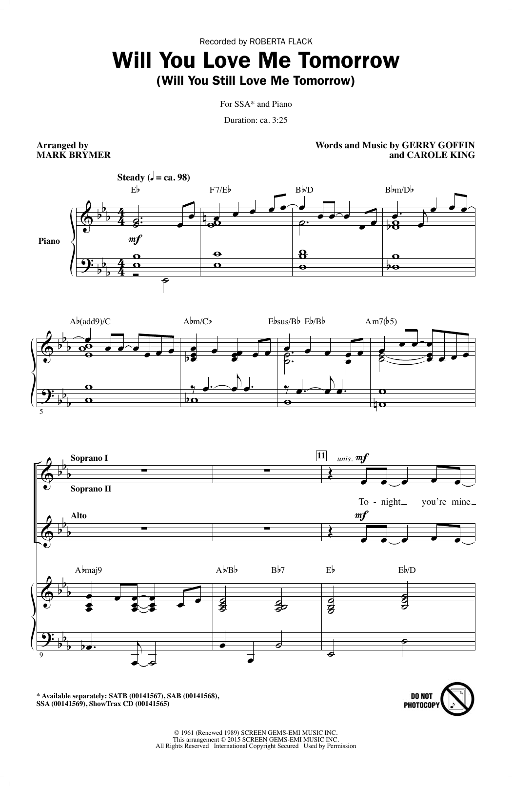 Produktgalerie: Seite 1 von 1 Will You Love Me Tomorrow (Will You Still Love Me Tomorrow), Mark Brymer, Chor