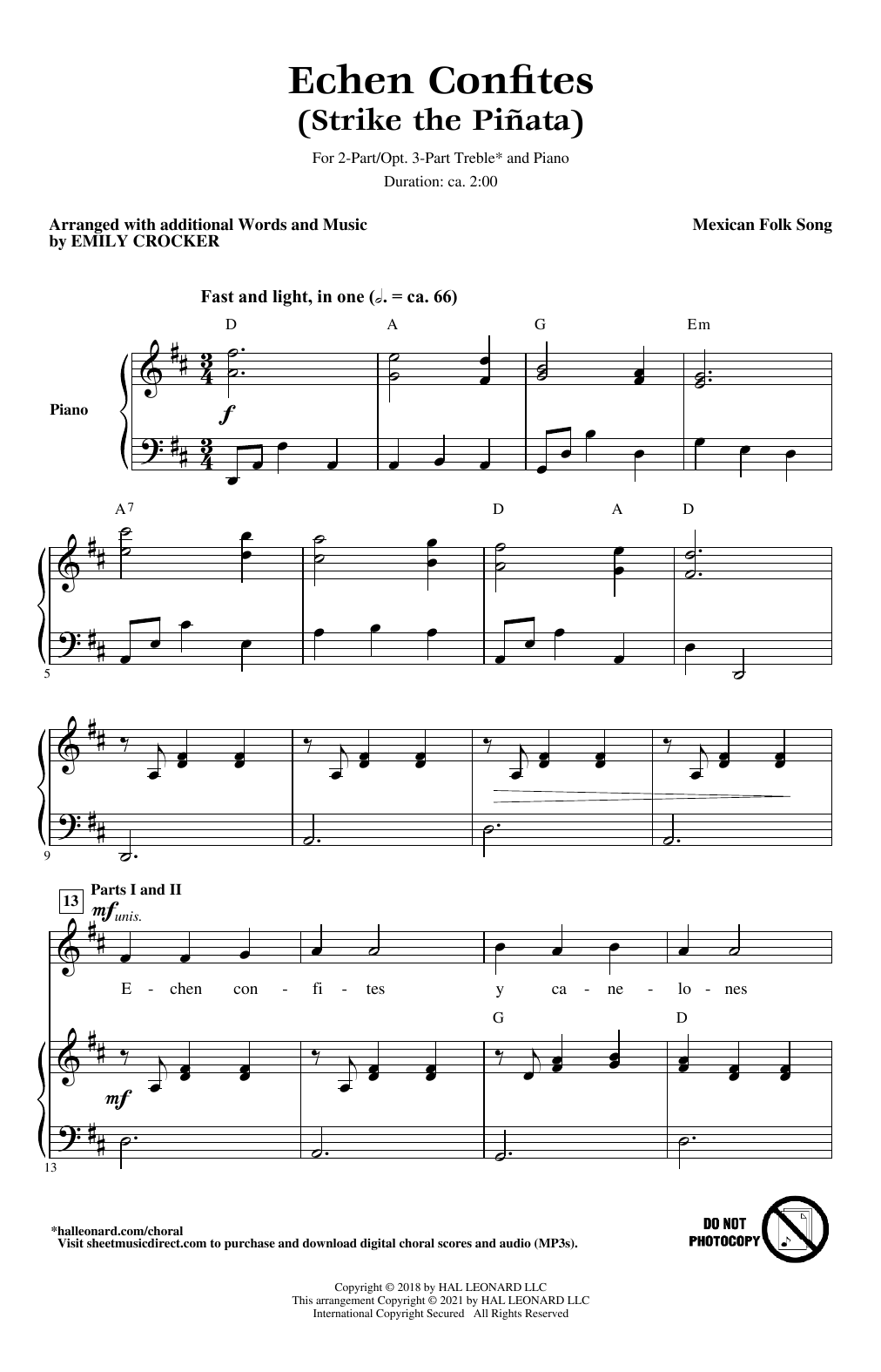 Produktgalerie: Seite 1 von 1 Echen Confites (Strike the Piñata) (arr. Emily Crocker), Mexican Folk Song, Chor