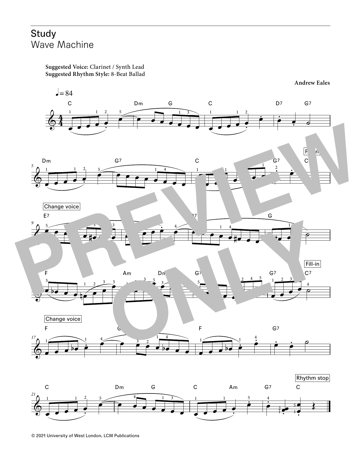 Produktgalerie: Seite 1 von 1 Wave Machine (from LCME Electronic Keyboard Study Grade 2), Andrew Eales, Klavier