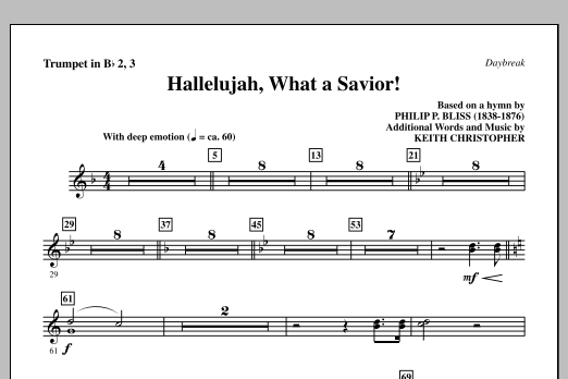 Produktbild zu: Hallelujah, What A Savior! - Bb Trumpet 2,3