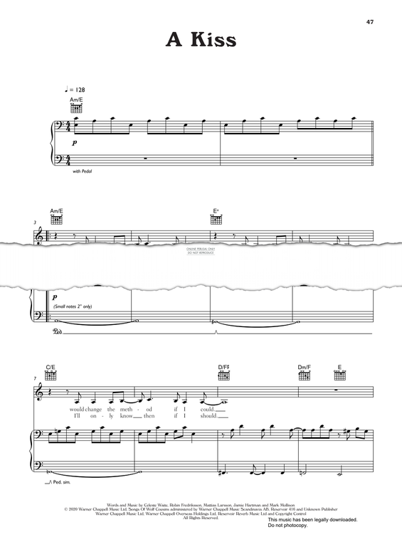 Produktgalerie: Seite 1 von 1 A Kiss, Celeste, Gesang, Gitarre, Klavier