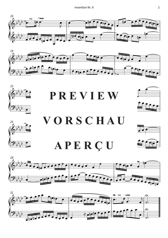 Produktgalerie: Seite 5 von 5 Invention Nr. 9 - BWV 780 , , Klavier Solo