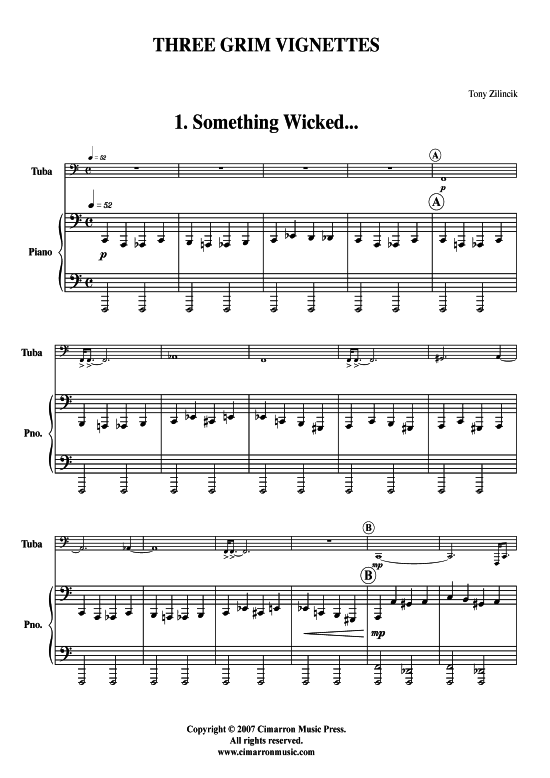 Product picture to: Drei Grim Vignettes Tony Zilincik