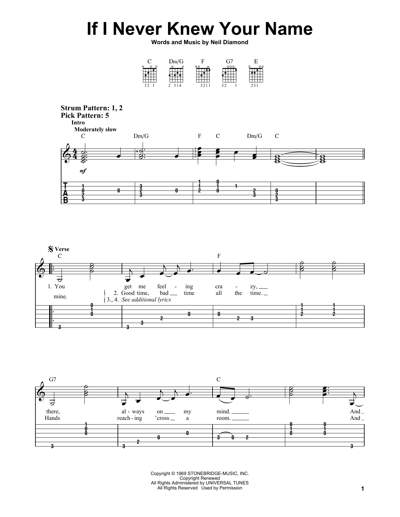Product gallery: Page 1 of 1 If I Never Knew Your Name, Neil Diamond