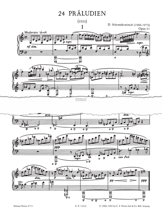 Produktgalerie: Seite 1 von 1 Prelude No.1 (from 24 Preludes Op. 34), Dmitri Shostakovich, Klavier