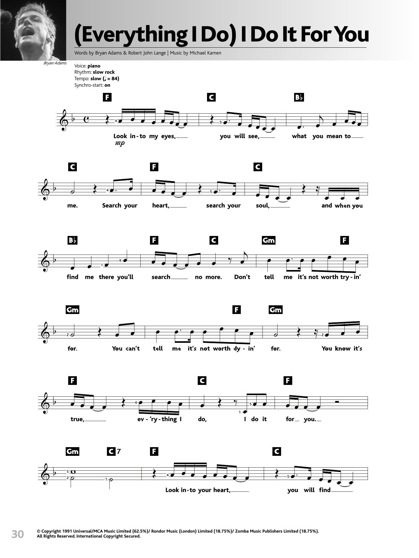 Produktgalerie: Seite 1 von 1 (Everything I Do) I Do It For You, Bryan Adams, Melodieinstrument
