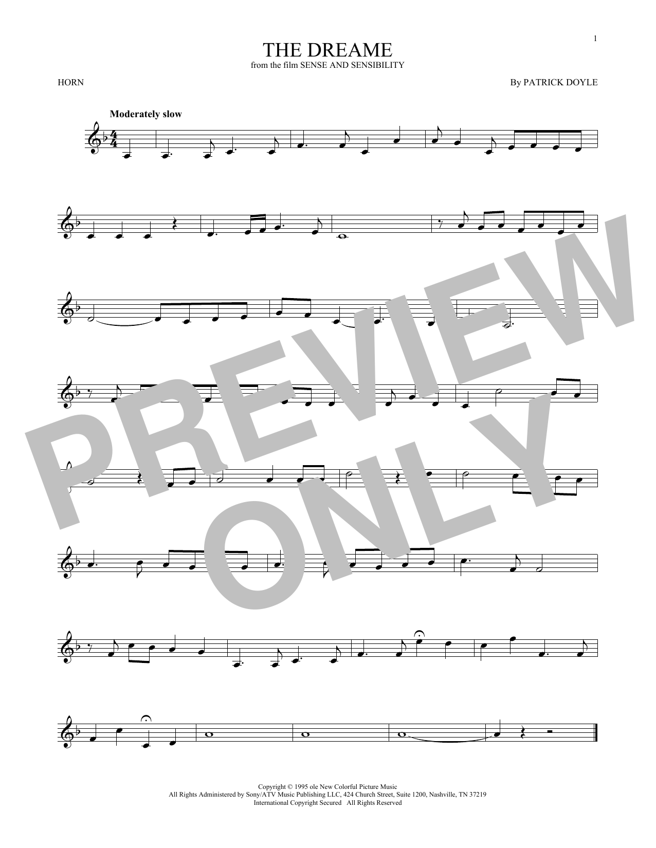 Produktgalerie: Seite 1 von 1 The Dreame, Patrick Doyle, Horn