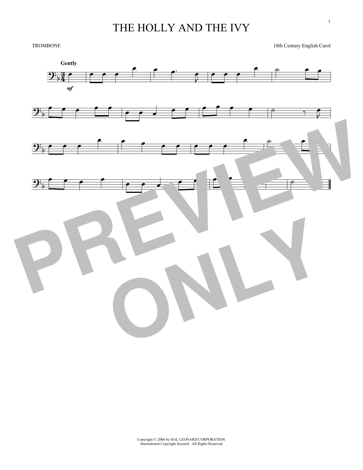 Product gallery: Page 1 of 1 The Holly And The Ivy, 18th Century English Carol