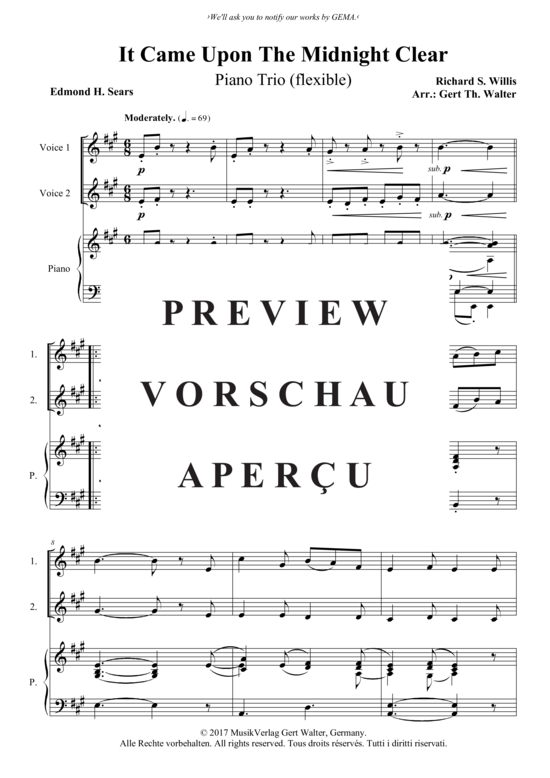 Produktgalerie: Seite 2 von 3 It Came Upon The Midnight Clear , , (2 Stimmen in C + Klavier)