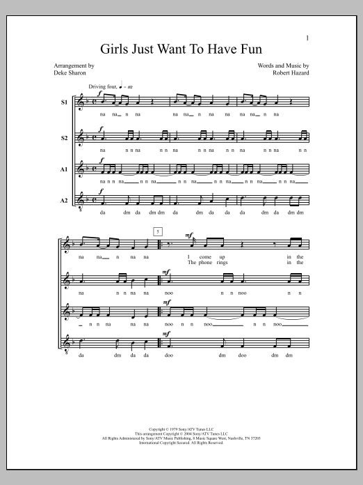 Produktgalerie: Seite 1 von 1 Girls Just Want to Have Fun (arr. Deke Sharon), Cyndi Lauper, Chor