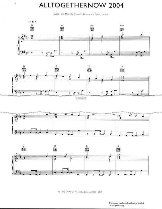 Produktgalerie: Seite 1 von 1 All Together Now, The Farm, Gesang, Gitarre, Klavier