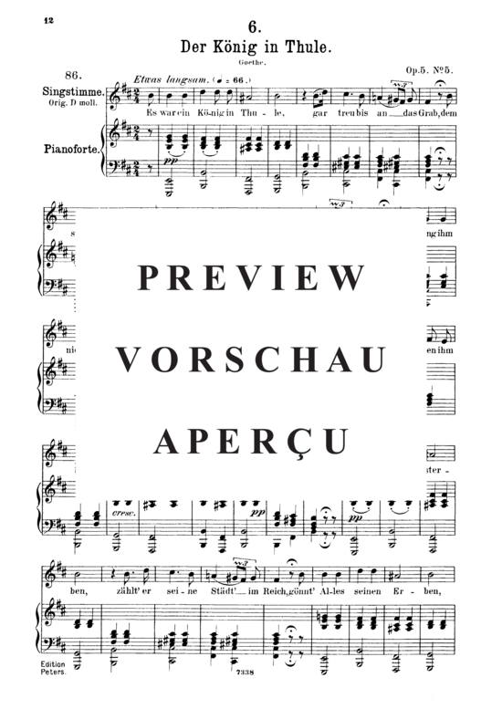 gallery: Der König in Thule D.367 , , (Gesang mittel + Klavier)
