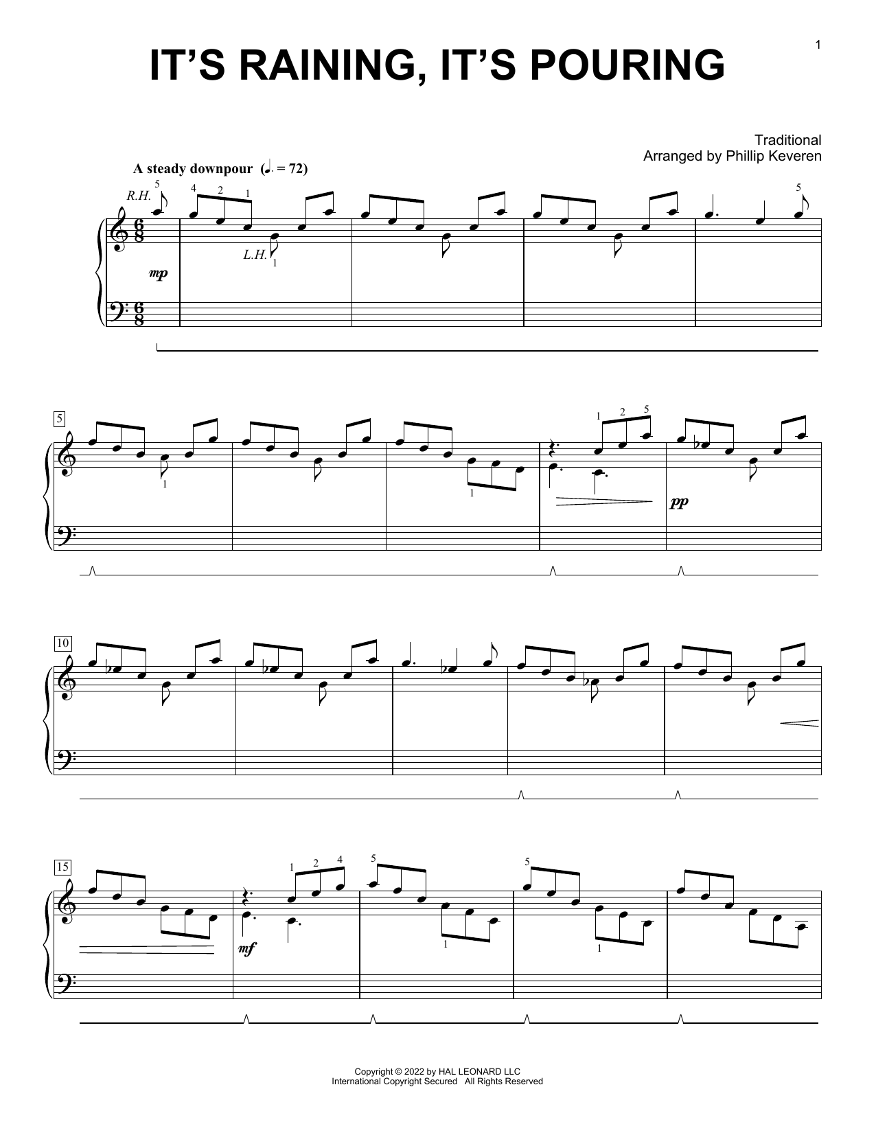 Produktbild zu: It's Raining, It's Pouring (arr. Phillip Keveren)