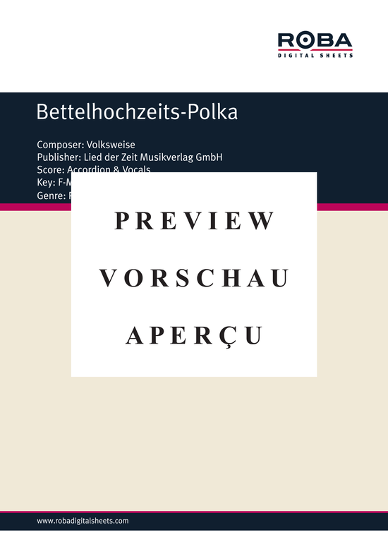 Product gallery: Page 2 of 2 Bettelhochzeits-Polka , , (accordion)