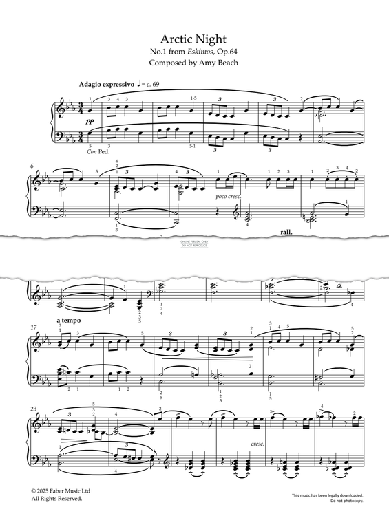 Produktgalerie: Seite 1 von 1 Arctic Night (No. 1 from Eskimos, Op. 64), Amy Beach, Klavier