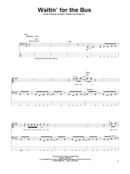 Product picture to:  Waitin' For The Bus - ZZ Top