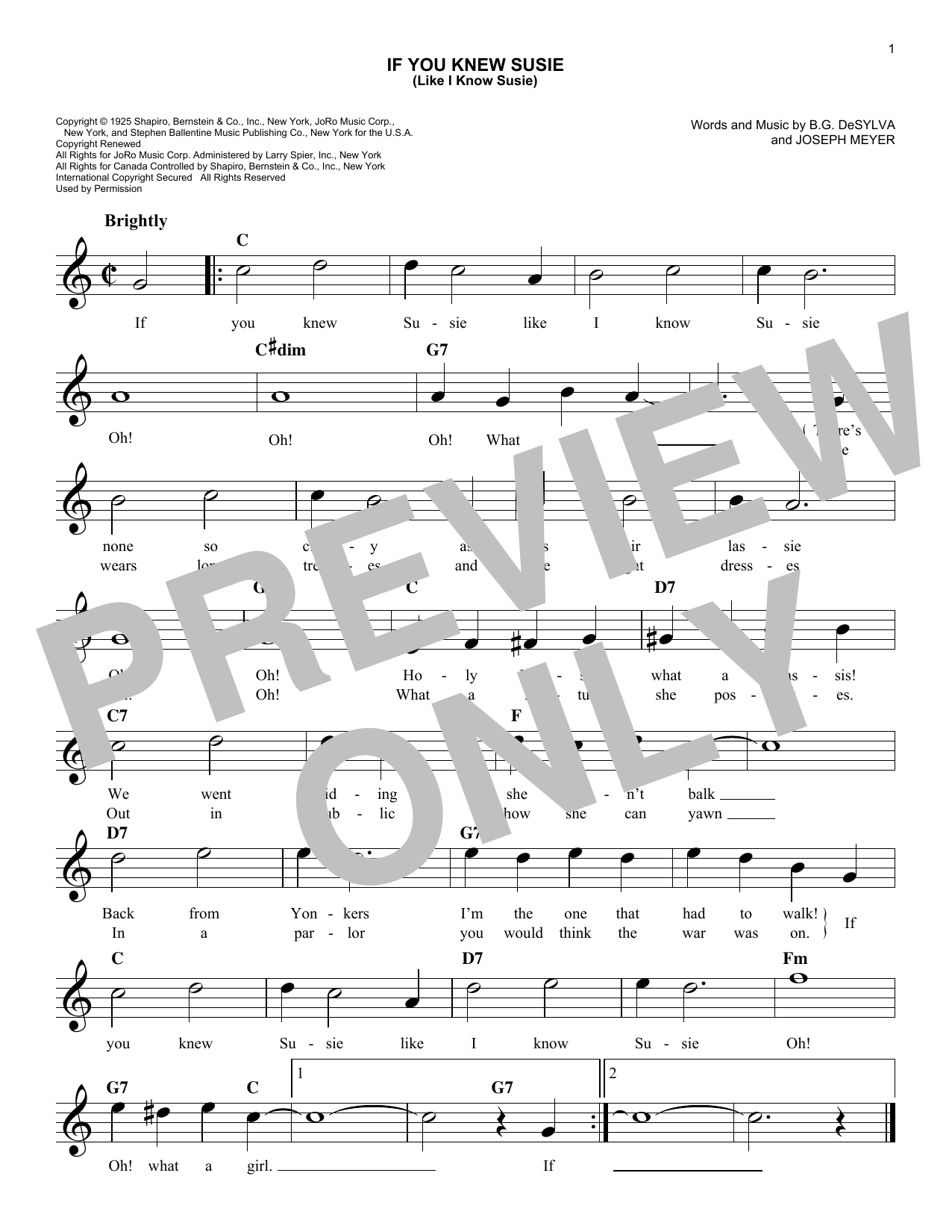 Produktbild zu: If You Knew Susie (Like I Know Susie)