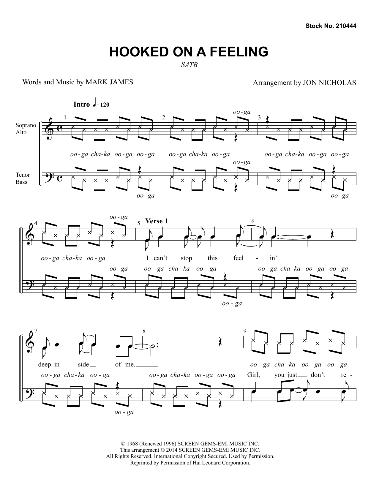 Produktbild zu: Hooked On A Feeling (arr. Jon Nicholas)