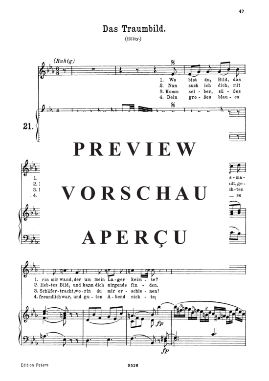 Product gallery: Page 2 of 3 Das Traumbild K.530, , High Voice and Piano