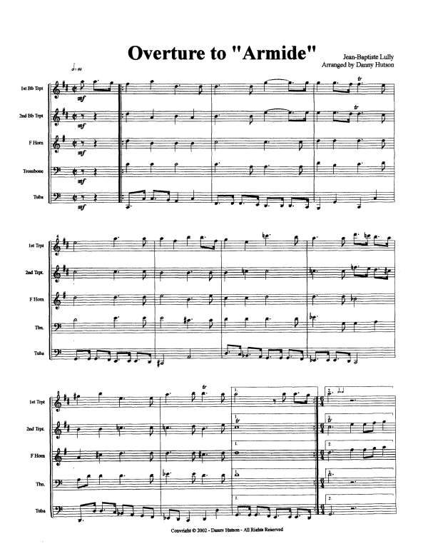 Produktgalerie: Seite 1 von 11 Ouvertüre zu Armide, , Blechbläser Quintett