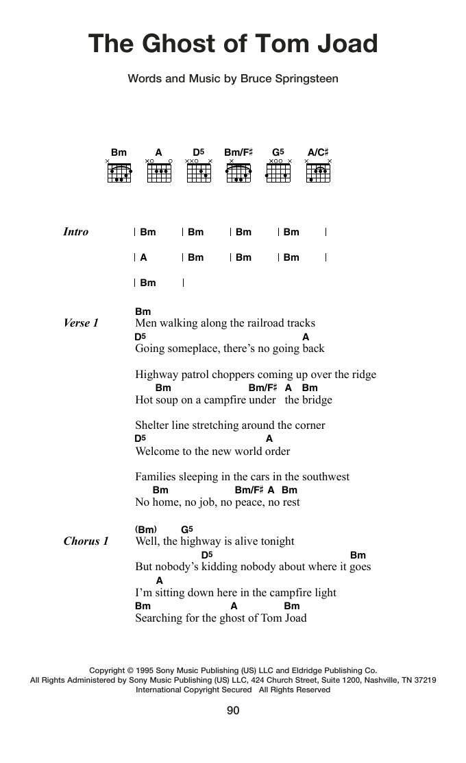 Produktgalerie: Seite 1 von 1 The Ghost Of Tom Joad, Bruce Springsteen, Gitarre
