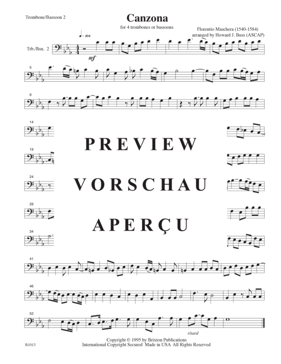 Product gallery: Page 9 of 11 Canzona , , (4 trombones/bassoons)