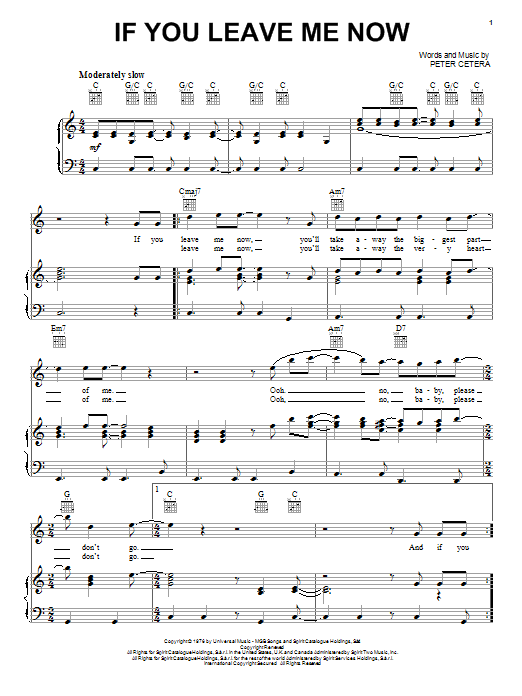 Produktgalerie: Seite 1 von 1 If You Leave Me Now, Chicago, Gesang, Gitarre, Klavier