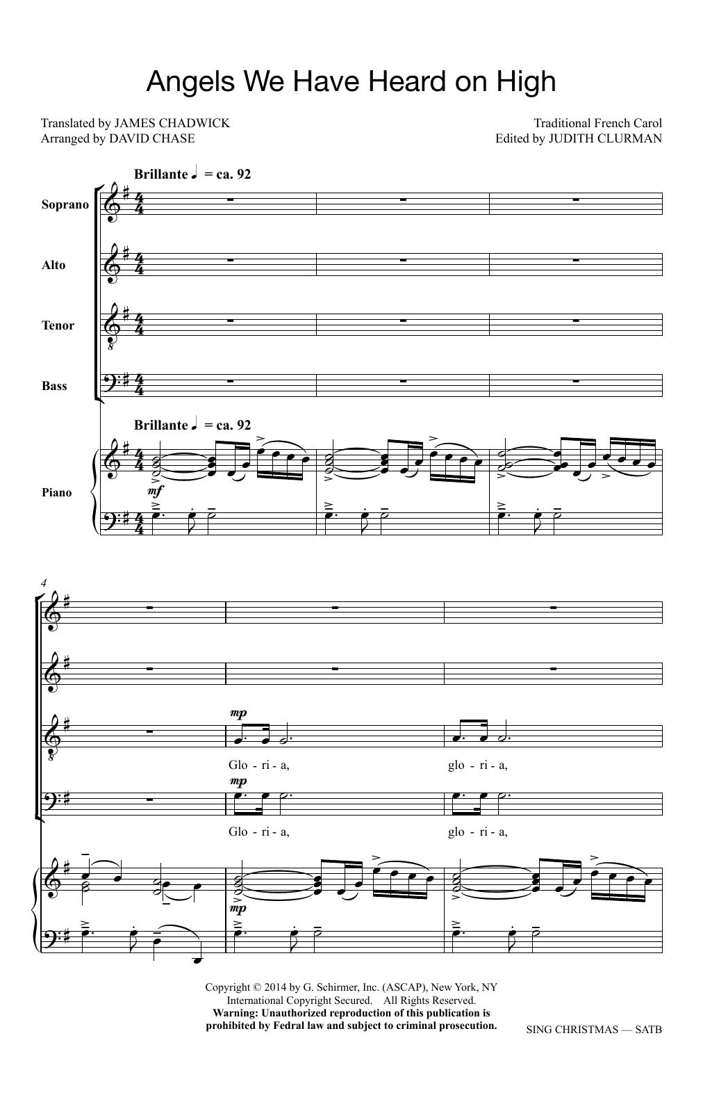 Produktbild zu: Sing Christmas: The Carol Arrangements of David Chase