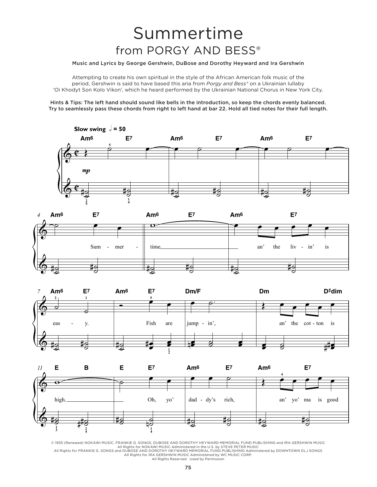 Produktgalerie: Seite 1 von 1 Summertime (from Porgy And Bess), George Gershwin, Klavier