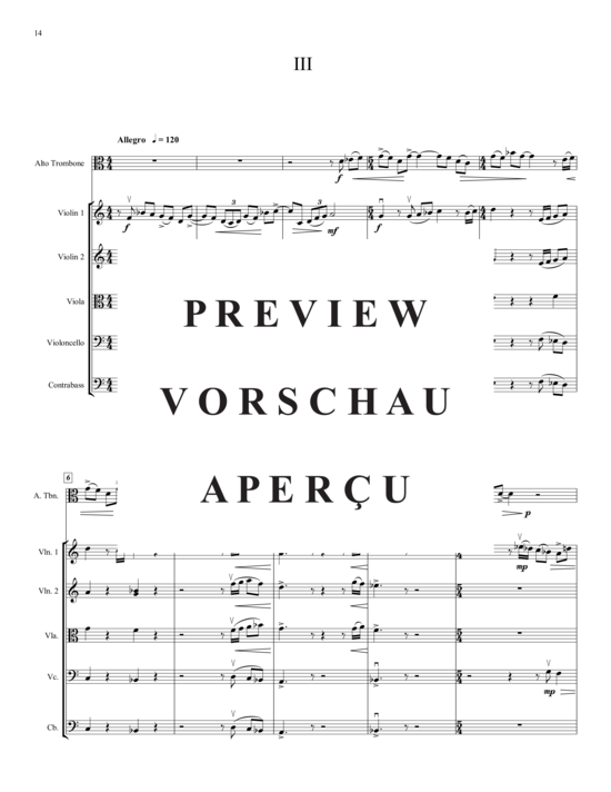 Produktgalerie: Seite 18 von 21 Concertino , , (Altposaune und Streichquintett)