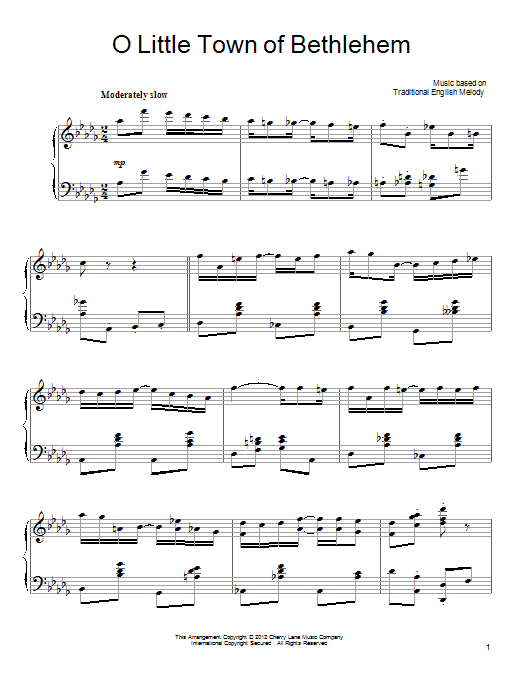 Product gallery: Page 1 of 1 O Little Town Of Bethlehem [Ragtime version], Traditional English Melody