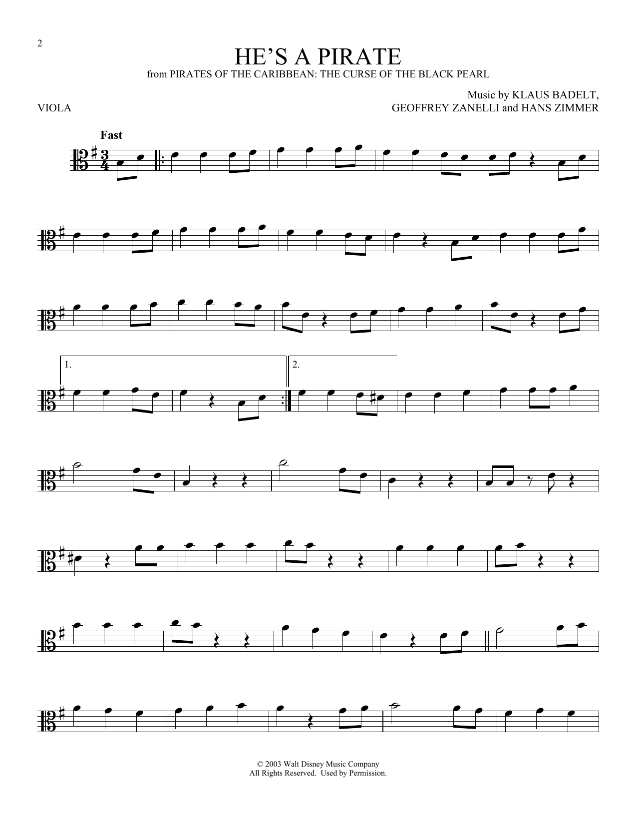 Product gallery: Page 1 of 1 He's A Pirate (from Pirates Of The Caribbean: The Curse of the Black Pearl), Klaus Badelt