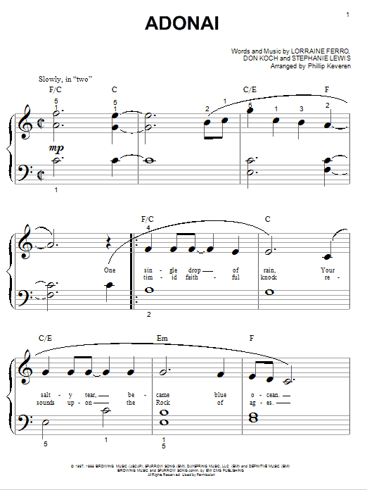 Produktbild zu: Adonai (arr. Phillip Keveren)