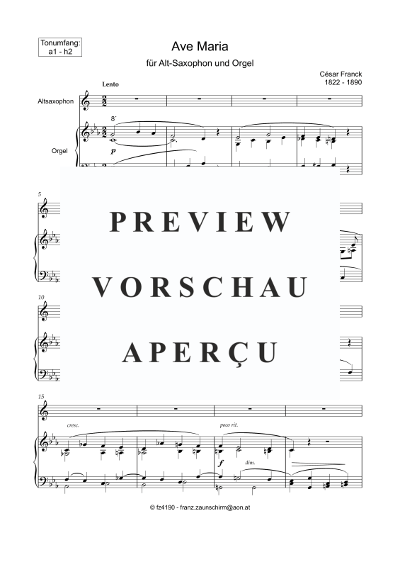 gallery: Ave Maria, , Alt Saxophon und Orgel