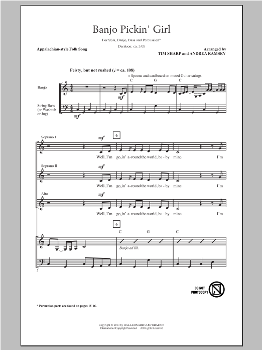 Produktgalerie: Seite 1 von 1 Banjo Pickin' Girl, Tim Sharp, Chor