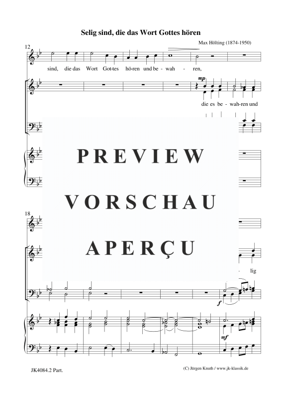 gallery: Selig sind, die das Wort Gottes hören, , Gemischter Chor und Orgel
