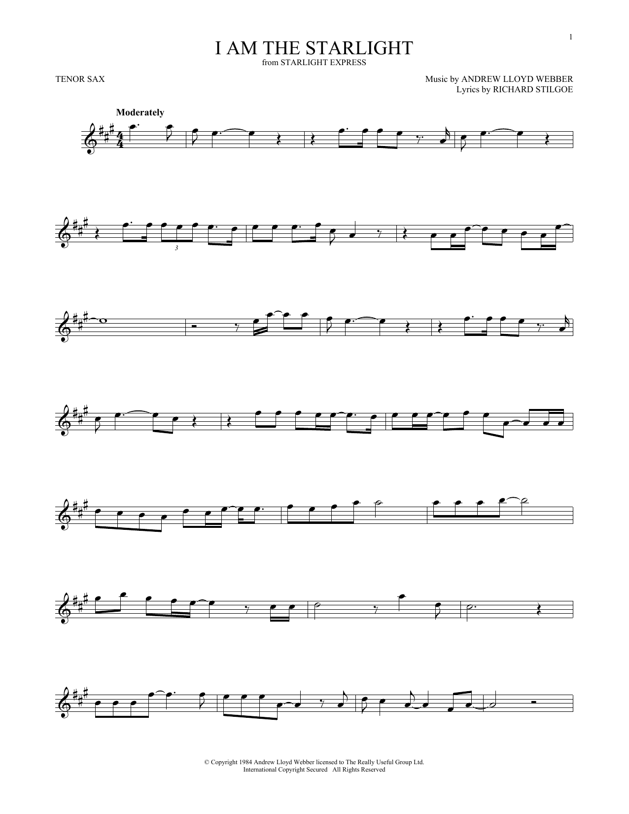 Product gallery: Page 1 of 1 I Am The Starlight, Andrew Lloyd Webber