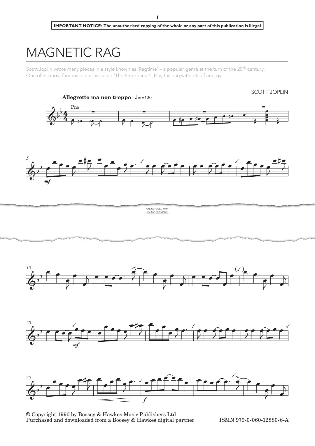 Product gallery: Page 1 of 1 Magnetic Rag, Scott Joplin