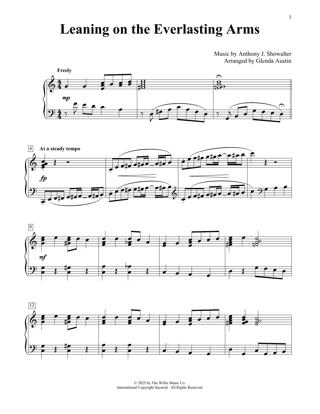 Product picture to: Leaning On The Everlasting Arms (arr. Glenda Austin)