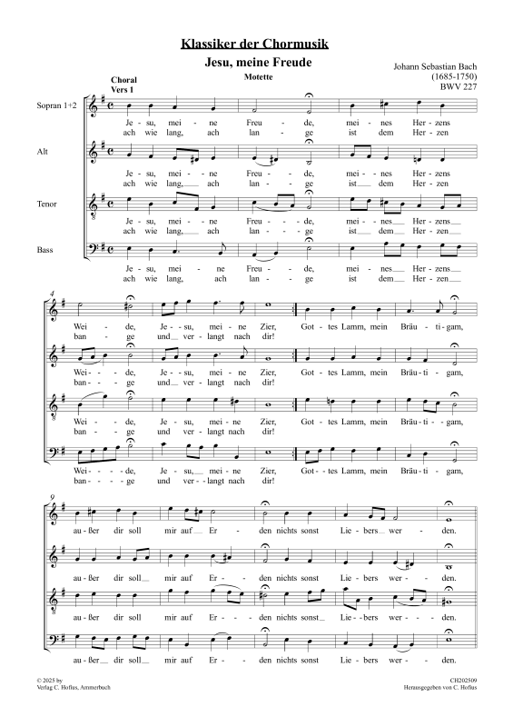 Produktbild zu: Jesu, meine Freude (Motette - Klassiker der Chormusik)Johann Sebastian Bach