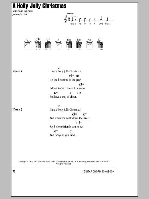 Product gallery: Page 1 of 1 A Holly Jolly Christmas, Johnny Marks